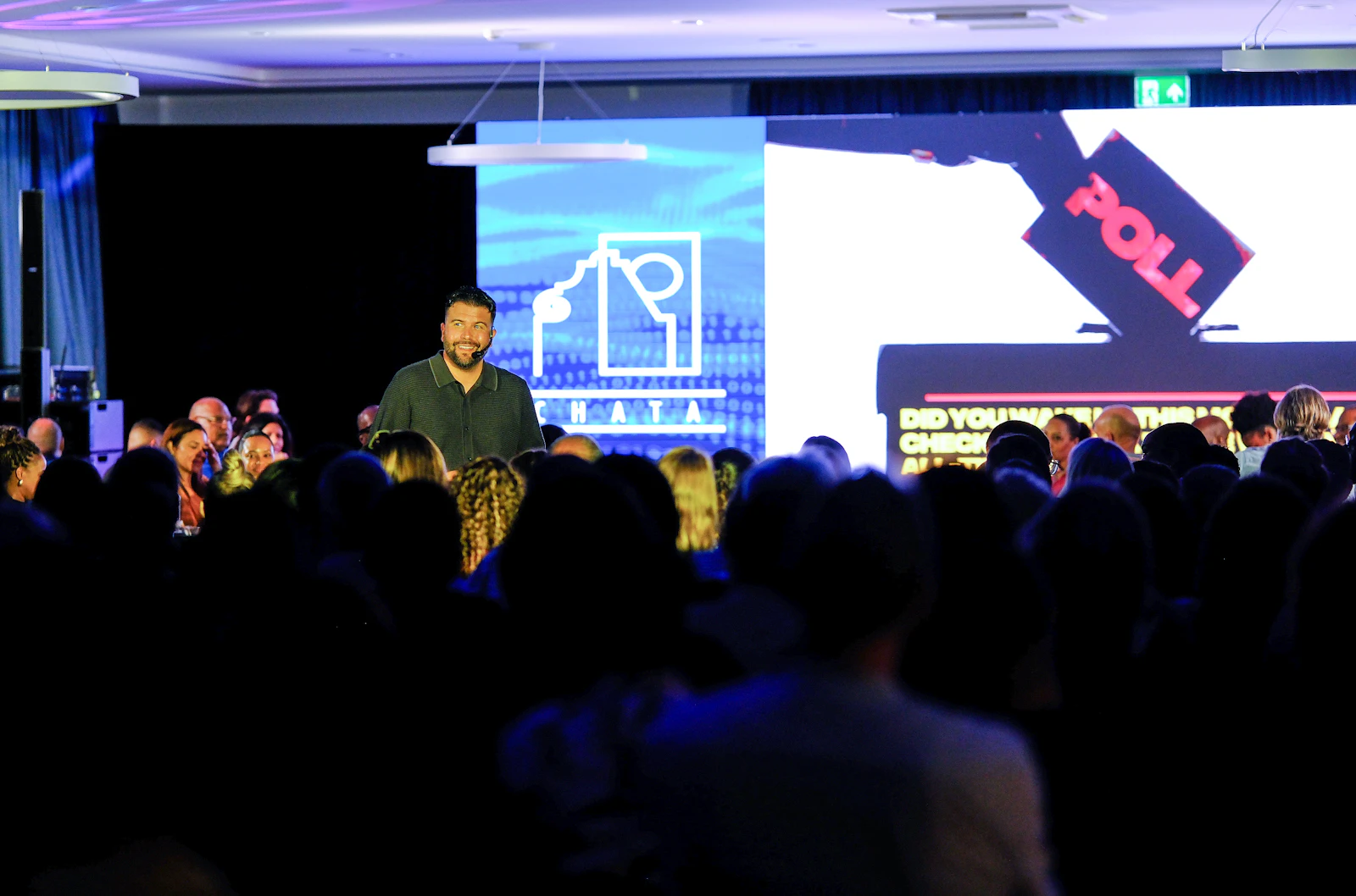 Maya Chen speaking on stage